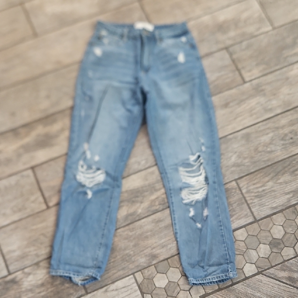 KanCan Light Blue Distressed Boyfriend Jeans